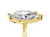 Yellow gold Pear and Radiant Toi Moi Ring with Prong Setting and Plain Band 5