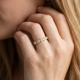 Yellow gold Pear and Round Diamond Wedding Band_136