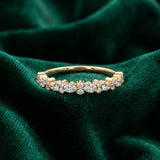 Yellow gold Pear and Round Diamond Wedding Band_137
