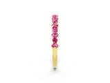Yellow gold Pear and Round Pink Sapphire Wedding Band_20