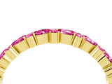 Yellow gold Pear and Round Pink Sapphire Wedding Band_22