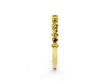 Yellow gold Pear and Round Yellow Sapphire Wedding Band_20