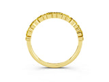 Yellow gold Pear and Round Yellow Sapphire Wedding Band_21
