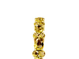 Yellow gold Pear and Round Yellow Sapphire Wedding Band_23