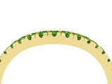 Yellow gold Peridot Pavé Curved Wedding Band_10