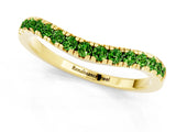 Yellow gold Peridot Pavé Curved Wedding Band_7