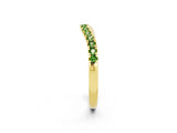 Yellow gold Peridot Pavé Curved Wedding Band_8