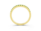Yellow gold Peridot Pavé Curved Wedding Band_9
