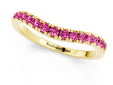 Yellow gold Pink Sapphire Pavé Curved Wedding Band_19