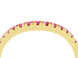 Yellow gold Pink Sapphire Pavé Curved Wedding Band_22