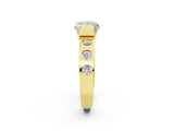 Yellow gold Princess Brilliant Channel-Set Diamond Ring with Bezel Prong Setting_8