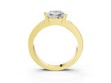 Yellow gold Princess Brilliant Channel-Set Diamond Ring with Bezel Prong Setting_9