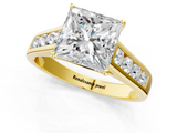 Yellow gold Princess Brilliant Channel-Set Solitaire Ring with Four-Prong Setting_21