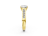 Yellow gold Princess Brilliant Channel-Set Solitaire Ring with Four-Prong Setting_22
