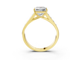 Yellow gold Princess Brilliant Channel-Set Solitaire Ring with Four-Prong Setting_23