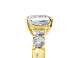 Yellow gold Princess Brilliant Cut Diamond Five-Stone Prong Set Engagement Ring with Channel Band_28