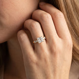 Yellow gold Princess Brilliant Diamond Five-Stone Engagement Ring with Prong Setting on a Classic Band_14