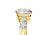 Yellow gold Princess Brilliant Diamond Five-Stone Engagement Ring with Prong Setting on a Classic Band_21