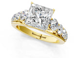 Yellow gold Princess Brilliant Diamond Pavé Band with Six-Prong Setting_4