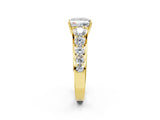 Yellow gold Princess Brilliant Diamond Pavé Band with Six-Prong Setting_5