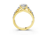 Yellow gold Princess Brilliant Diamond Pavé Band with Six-Prong Setting_6