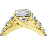 Yellow gold Princess Brilliant Diamond Pavé Band with Six-Prong Setting_7