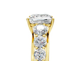 Yellow gold Princess Brilliant Diamond Pavé Band with Six-Prong Setting_8