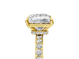 Yellow gold Princess Brilliant Pavé Band Solitaire with Four-Prong Setting_39