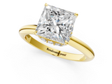 Yellow gold Princess Brilliant Solitaire Engagement Ring with Six-Prong Setting and Classic Band_21