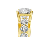 Yellow gold Princess Brilliant Solitaire with Side Stones on a Pave Band and Four-Prong Setting_29