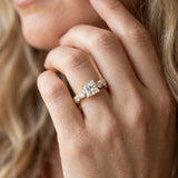 Yellow gold Princess Brilliant Trilogy Channel Set Diamond Ring with Bar Prongs_8