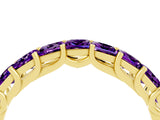Yellow gold Princess Cut Amethyst Channel-Set Eternity Band with Prong Setting_10