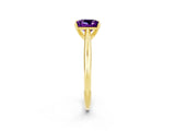 Yellow gold Princess Cut Amethyst Solitaire Engagement Ring with Cathedral Setting and Four-Prong Mount_68