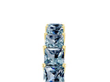 Yellow gold Princess Cut Aquamarine Channel-Set Eternity Band with Prong Setting_11