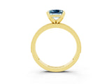 Yellow gold Princess Cut Aquamarine Milgrain Pavé Engagement Ring with Four-Prong Setting_15