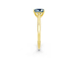 Yellow gold Princess Cut Aquamarine Solitaire Engagement Ring with Cathedral Setting and Four-Prong Mount_20