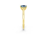 Yellow gold Princess Cut Aquamarine Solitaire Engagement Ring with Cathedral Setting and Four-Prong Mount_26