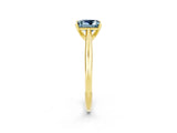 Yellow gold Princess Cut Aquamarine Solitaire Engagement Ring with Cathedral Setting and Four-Prong Mount_86