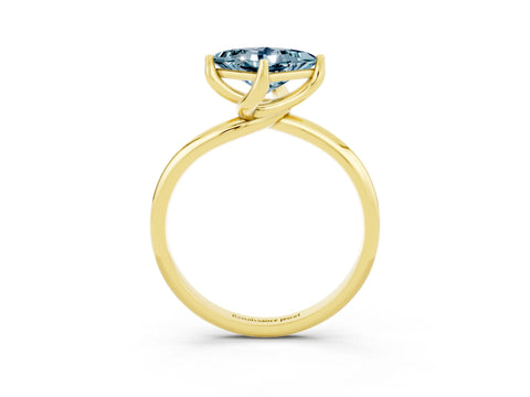 Yellow gold Princess Cut Aquamarine Solitaire Engagement Ring with Four-Prong Setting and Classic Band_15