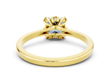 Yellow gold Princess Cut Aquamarine Solitaire Ring with Flower Prong Setting and Classic Band_36