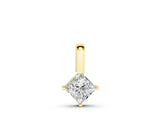 Yellow gold Princess Cut Bezel Set Diamond Pendant_6