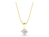 Yellow gold Princess Cut Bezel Set Diamond Pendant_7