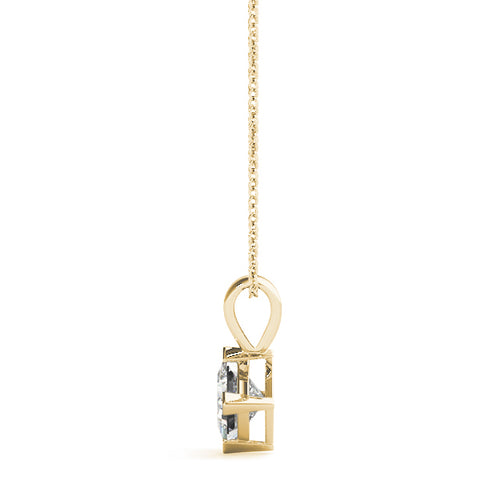 Yellow gold Princess Cut Bezel Set Pendant 2