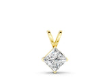 Yellow gold Princess Cut Bezel Set Pendant_11