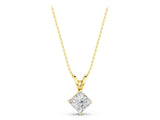 Yellow gold Princess Cut Bezel Set Pendant_12