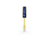 Yellow gold Princess Cut Blue Sapphire Channel-Set Eternity Band with Prong Setting_8