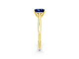 Yellow gold Princess Cut Blue Sapphire Solitaire Engagement Ring with Cathedral Setting and Four-Prong Mount_26
