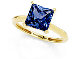 Yellow gold Princess Cut Blue Sapphire Solitaire Engagement Ring with Classic Band and Four-Prong Setting_13