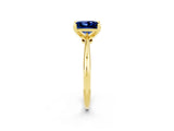 Yellow gold Princess Cut Blue Sapphire Solitaire Engagement Ring with Classic Band and Four-Prong Setting_14