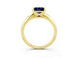 Yellow gold Princess Cut Blue Sapphire Solitaire Engagement Ring with Classic Band and Four-Prong Setting_15